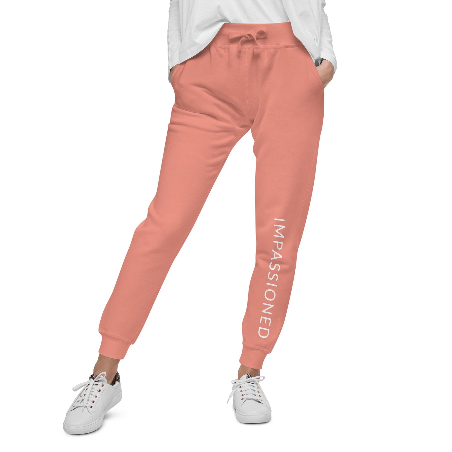 Impassioned collection premium fleece jogger sweatpants in dusty rose