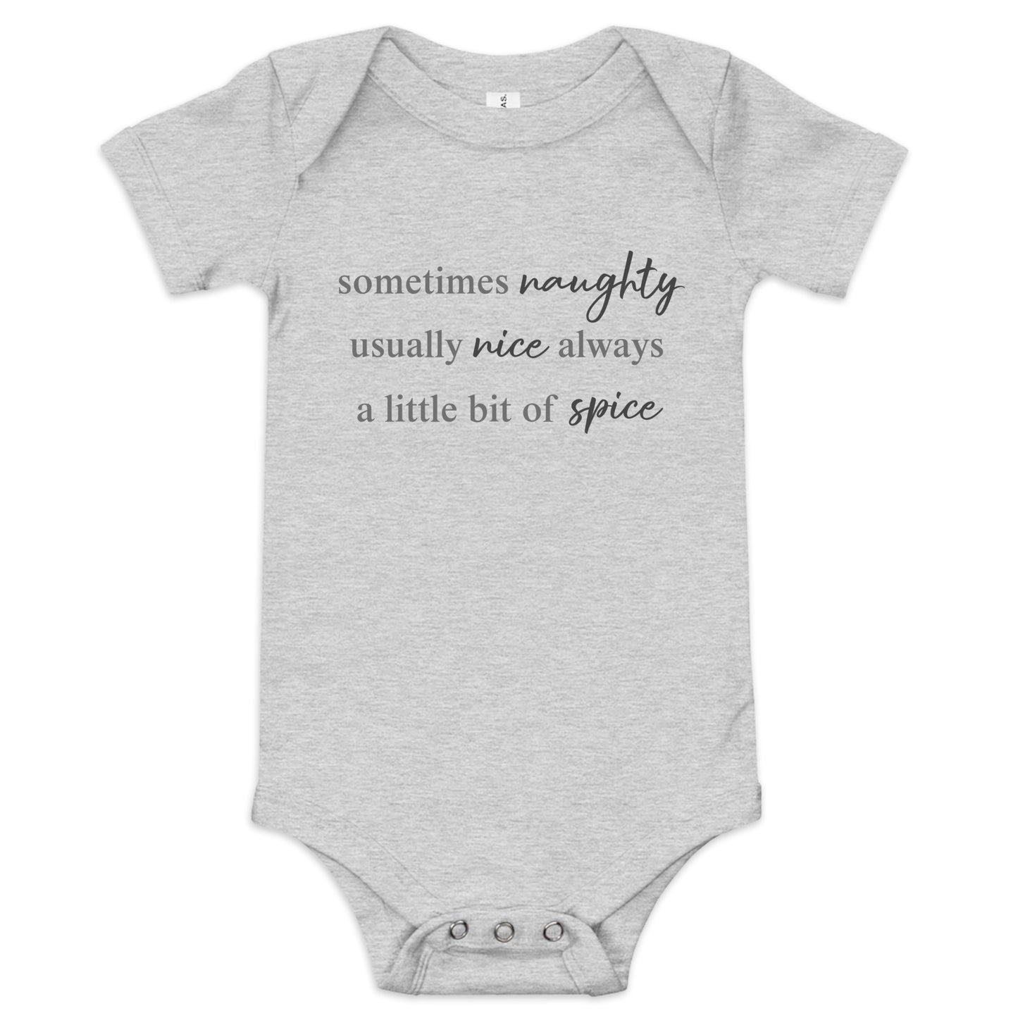 Naughty Nice Spice Baby Short Sleeve One Piece Bodysuit