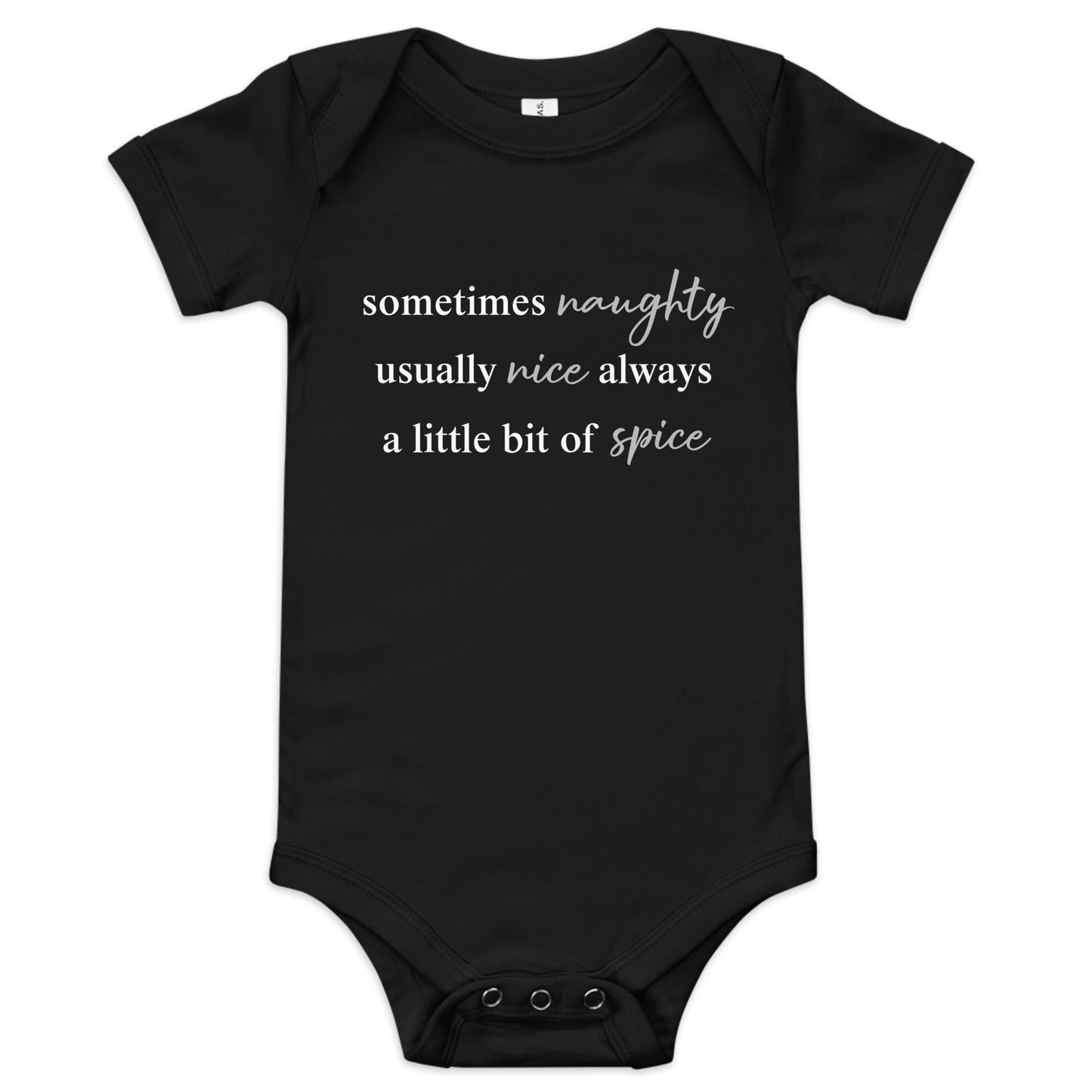 Naughty Nice Spice Baby Short Sleeve One Piece Bodysuit