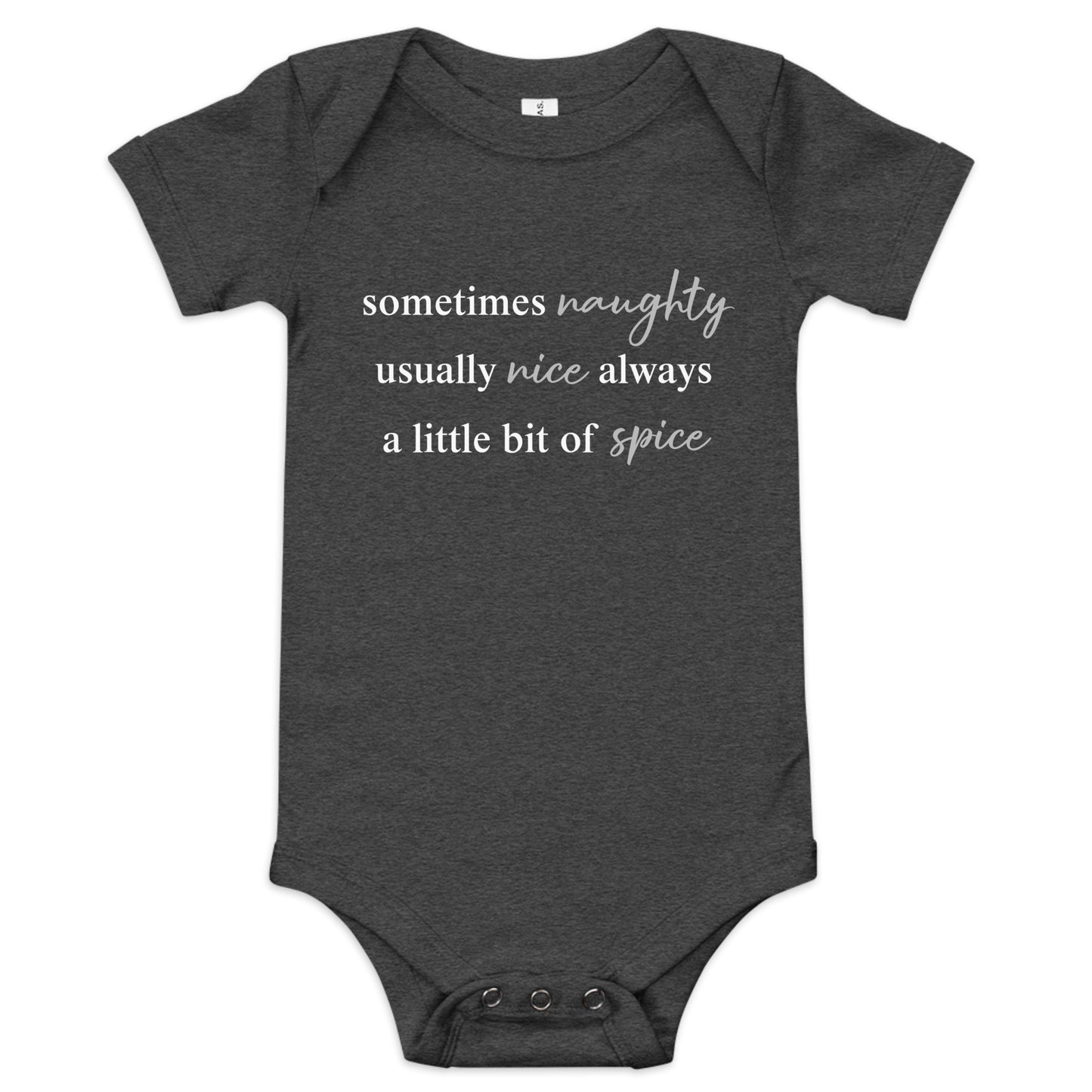 Naughty Nice Spice Baby Short Sleeve One Piece Bodysuit