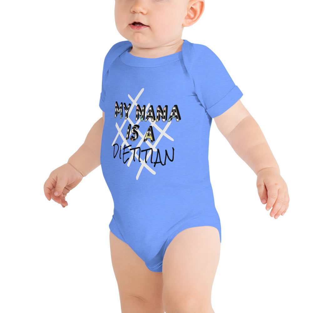 My Nana is a Dietitian Baby Short Sleeve One Piece Bodysuit