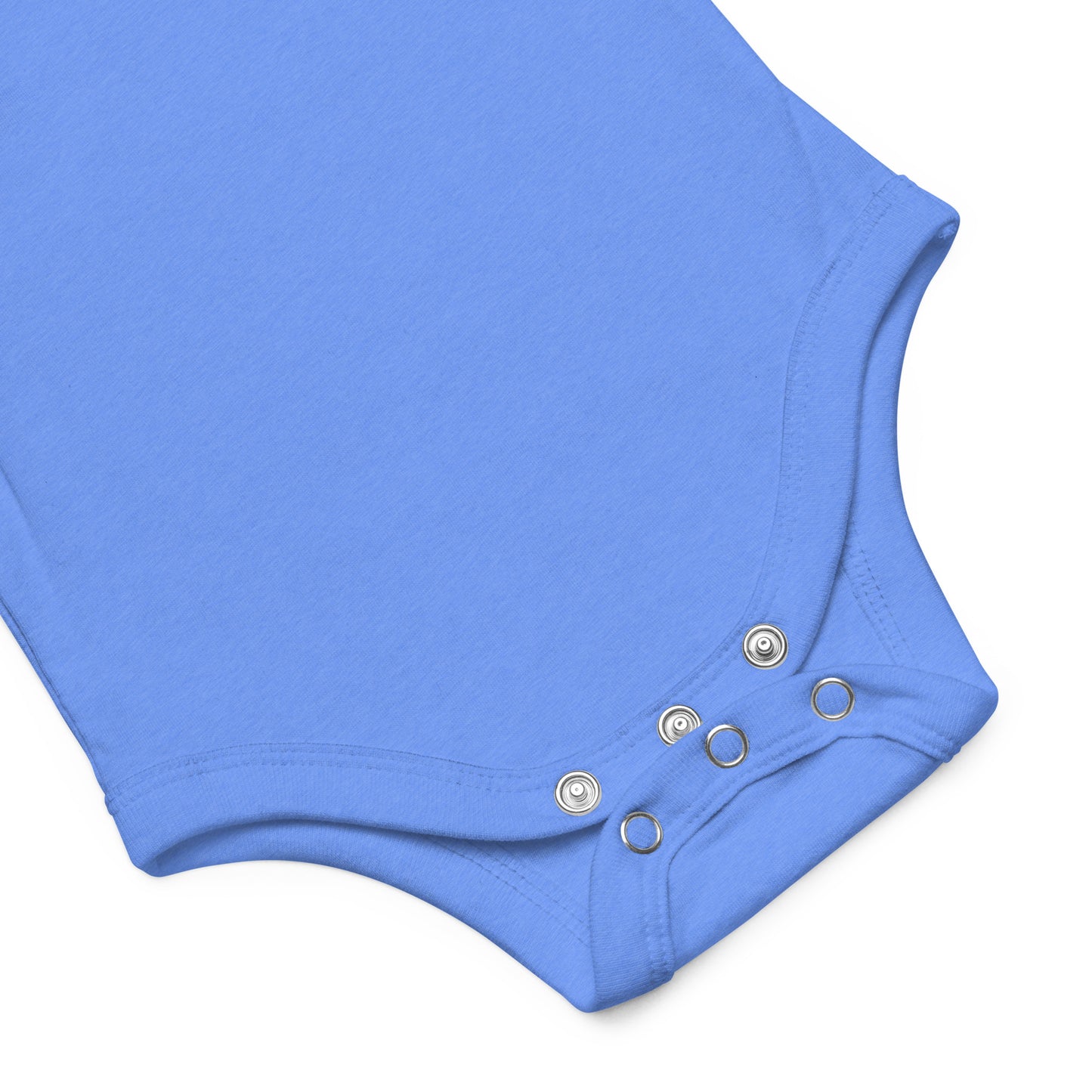 Adorable baby bodysuit on a vibrant blue background, perfect for your little one's comfort and style.