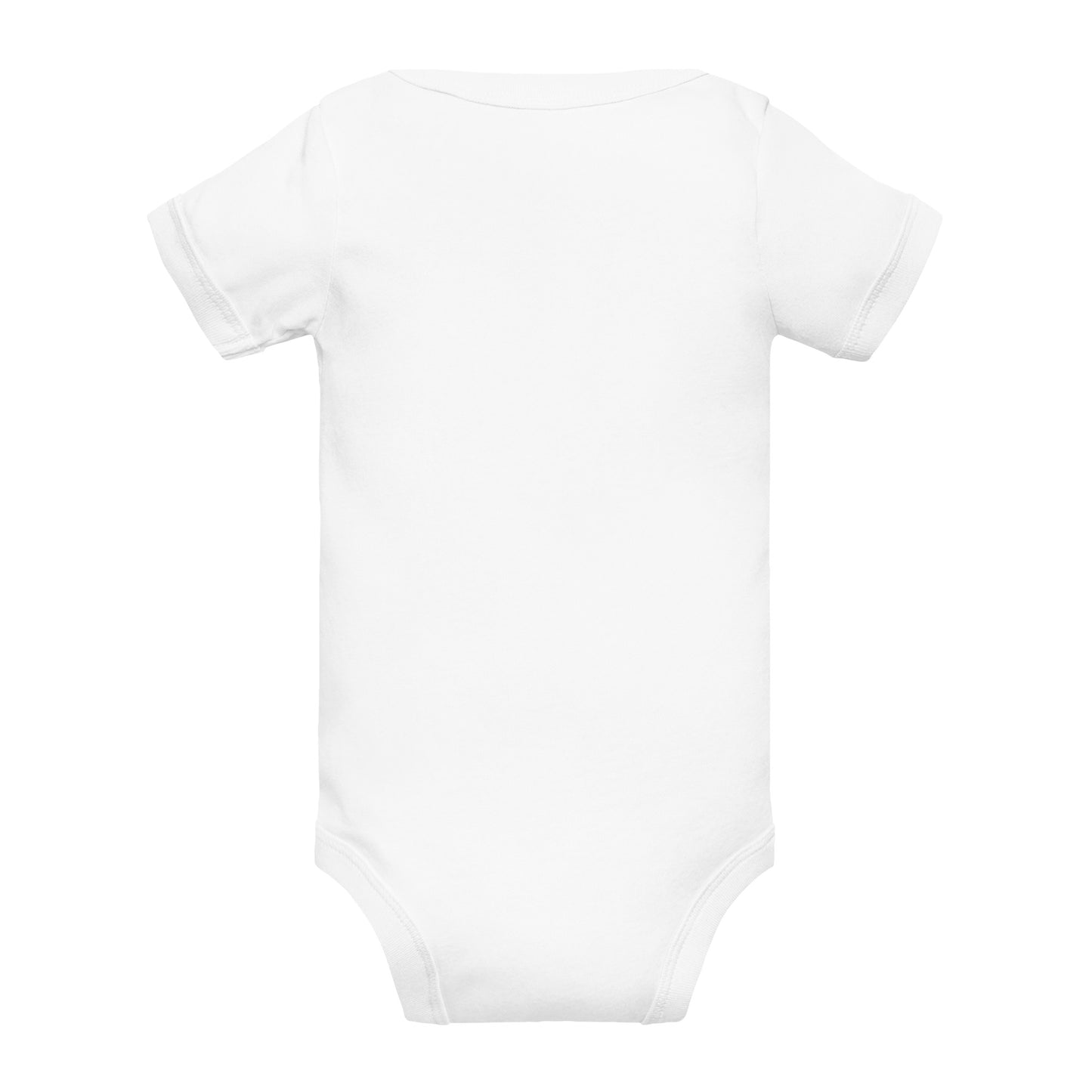 A baby bodysuit with a white background, perfect for your little one's stylish and comfortable attire.