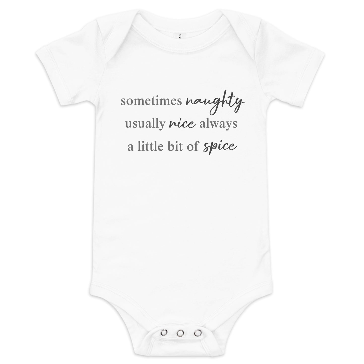 Naughty Nice Spice Baby Short Sleeve One Piece Bodysuit