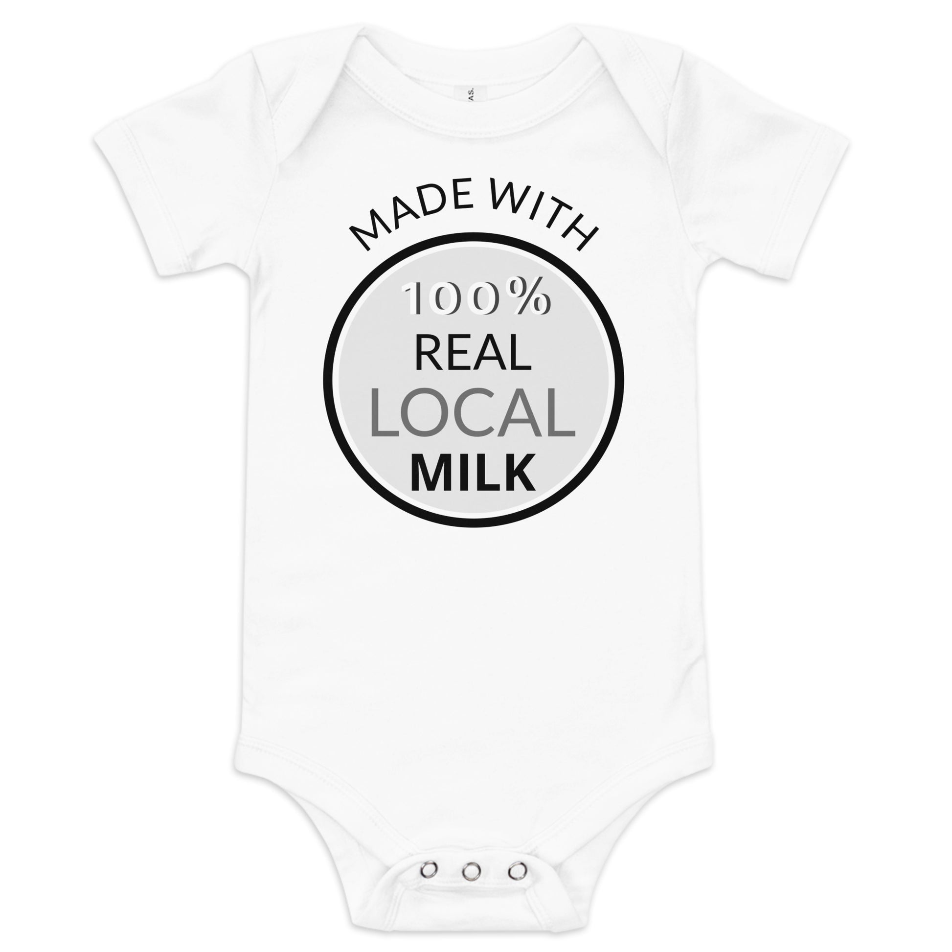 This bodysuit is a delightful way to show off your love for local milk. Get your little one dressed in style with this cute bodysuit!!