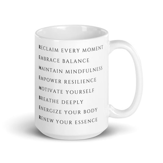 Remember breathe deeply and empower resilience 15 oz mental health mug