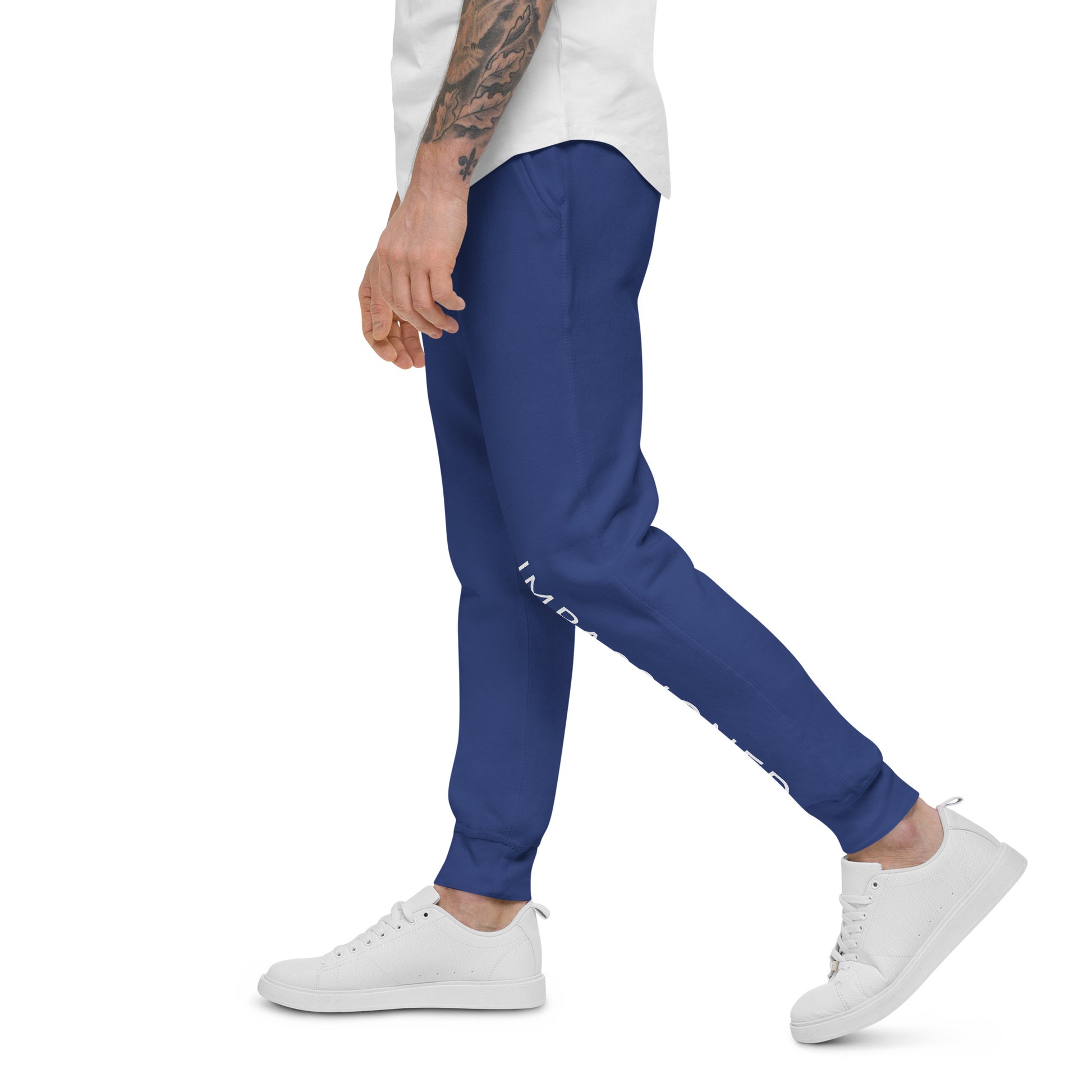 Team royal Impassioned jogger sweats take stride on male model