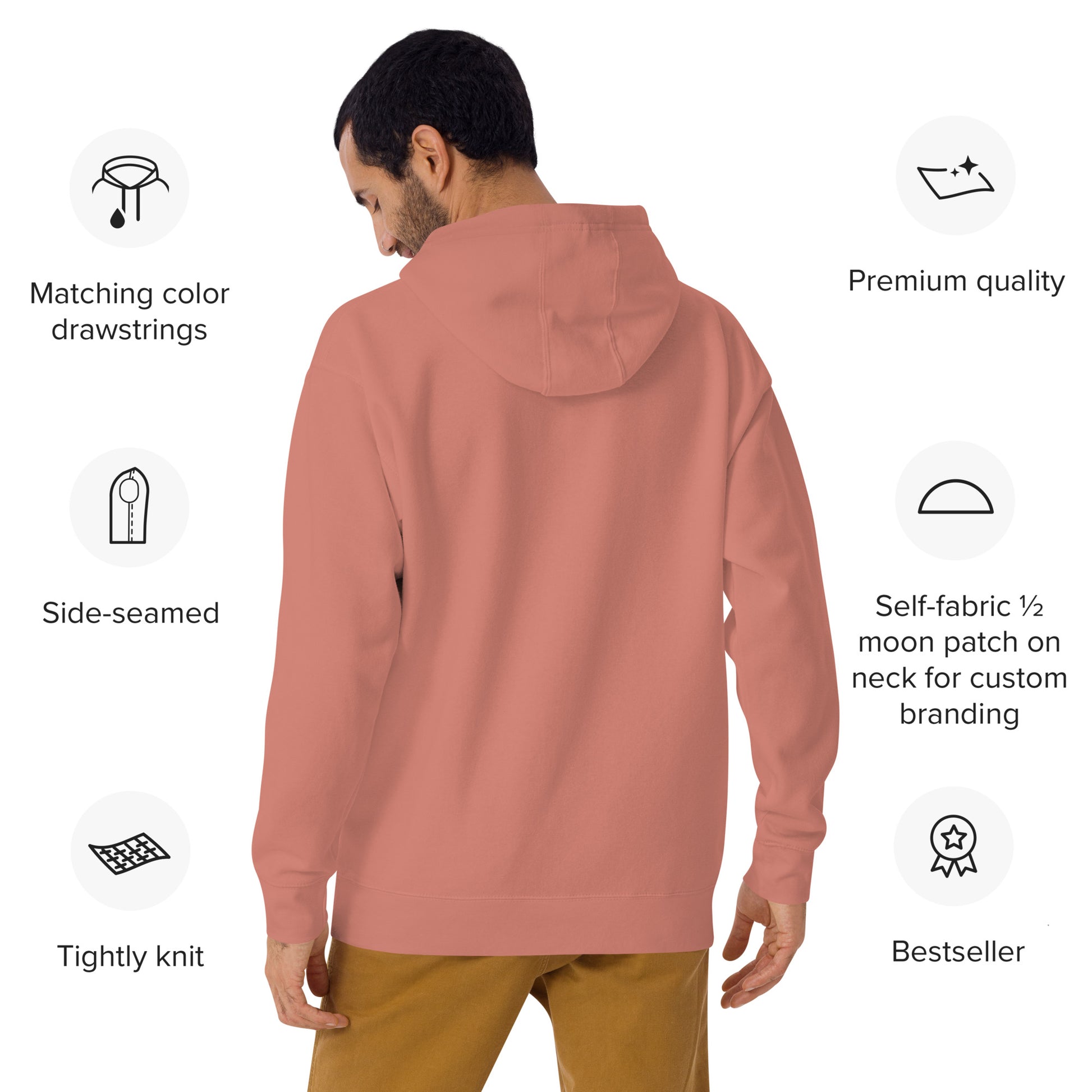 pride dietitian unisex premium hoodie dusty rose back