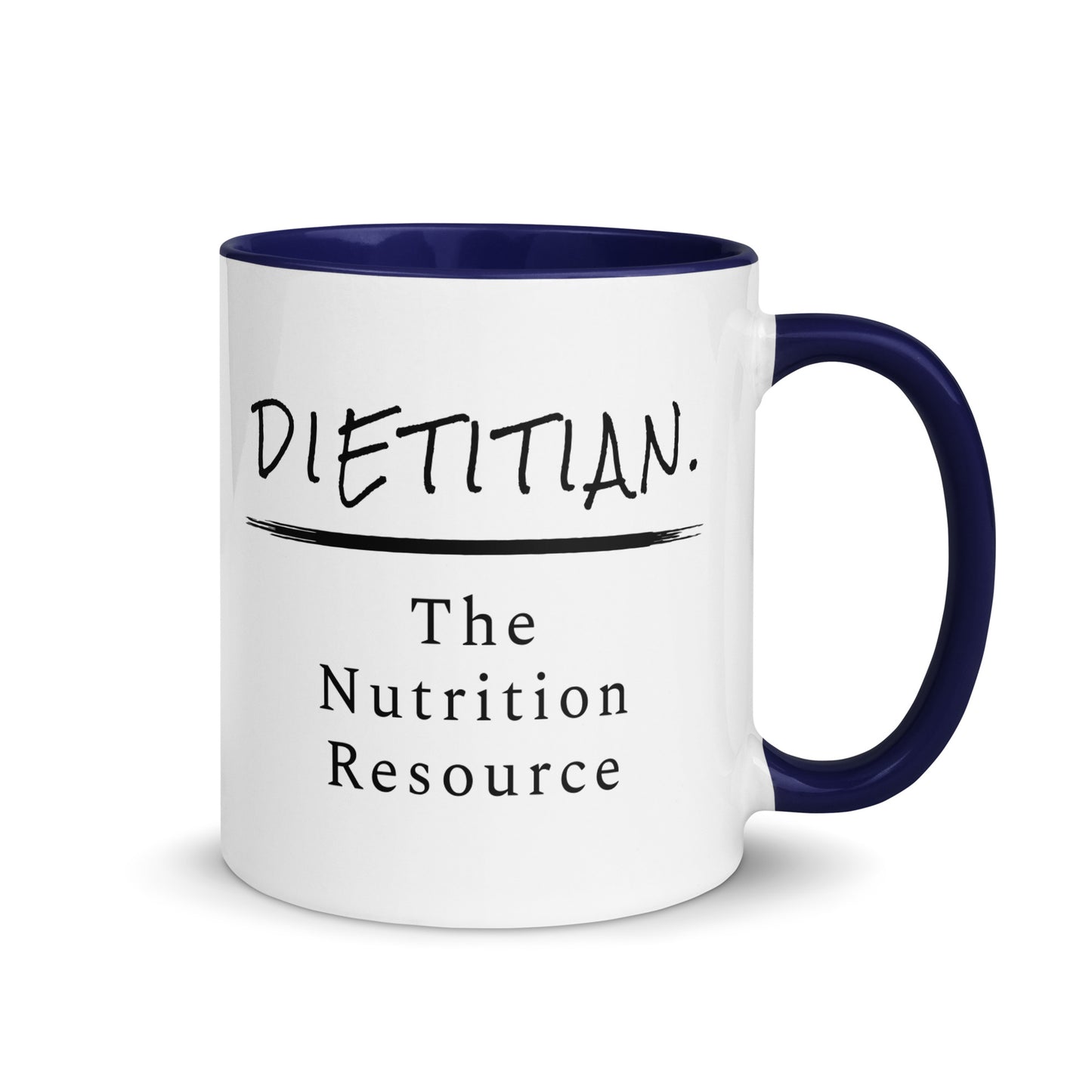 Dietitian Nutrition Resource Mug 11 oz with dark blue accents