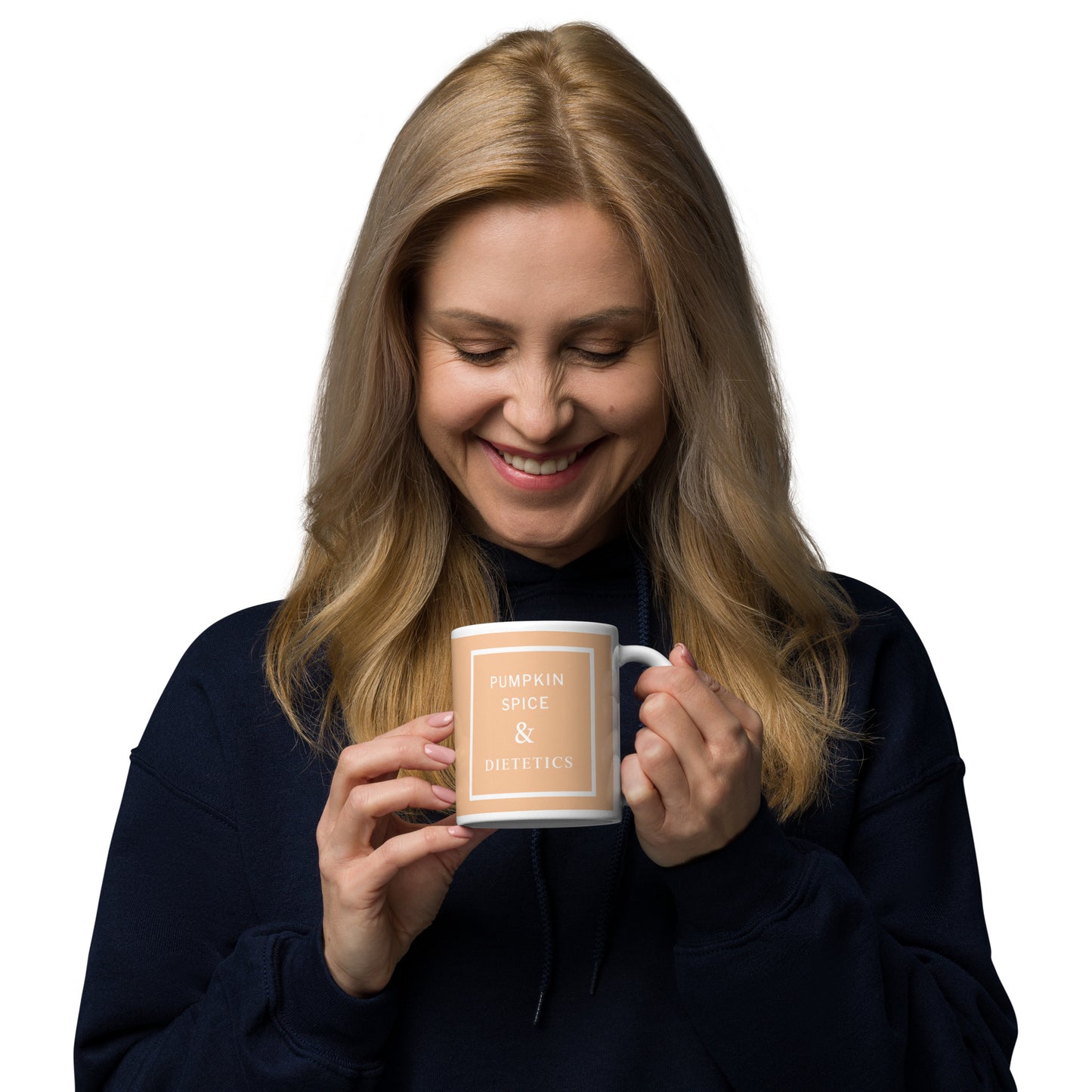 Pumpkin Spice & Dietetics 11 oz mug woman smiling