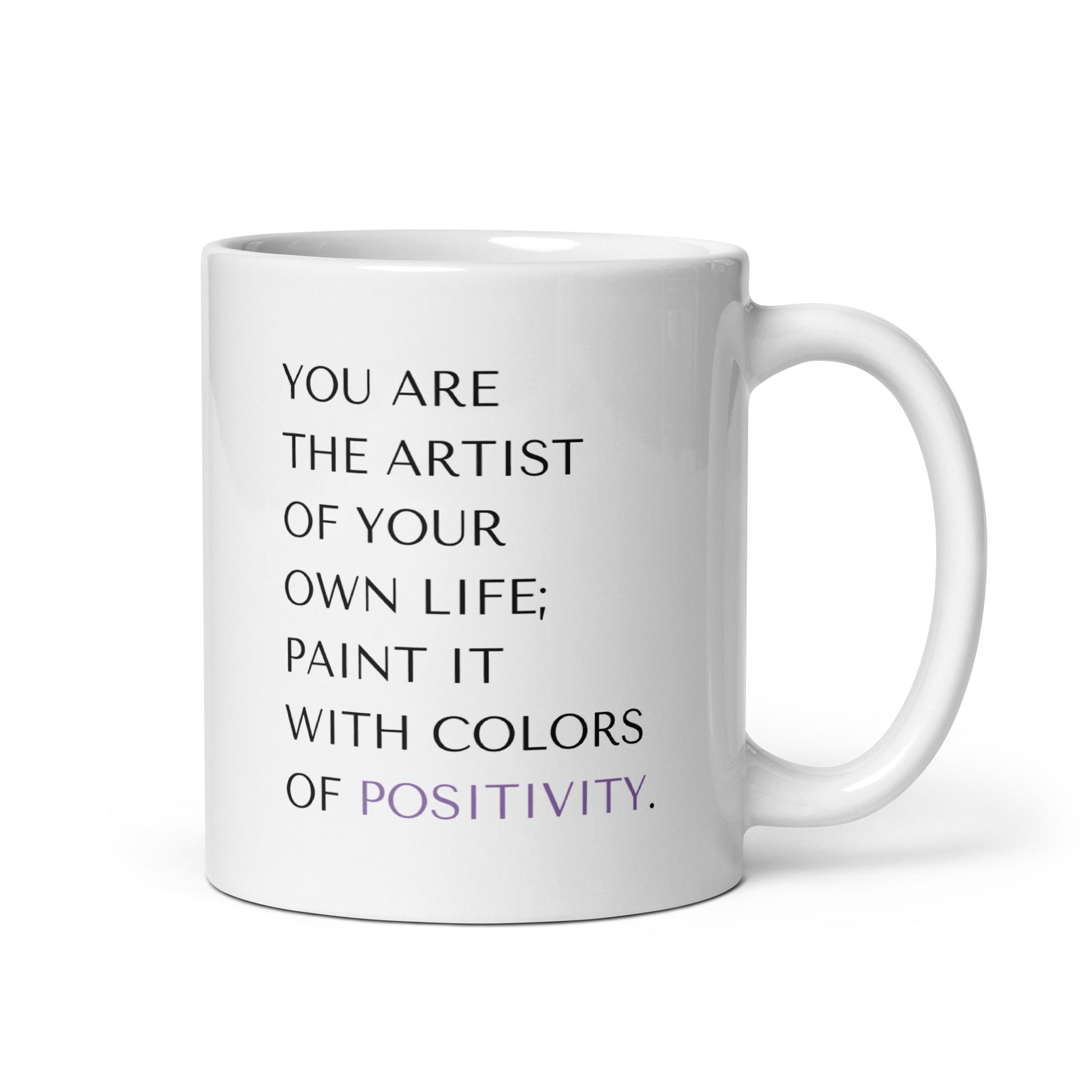 11 oz positivity mug to inspire and support mental health and creativity