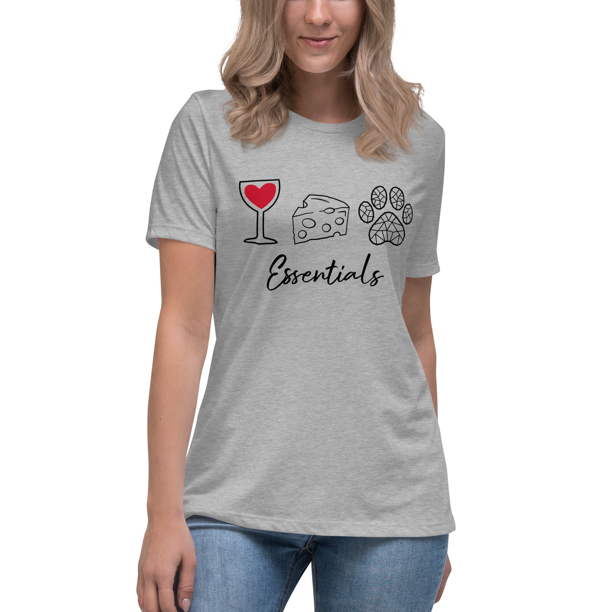 Wine Cheese Pet Essentials Women's Relaxed T-Shirt