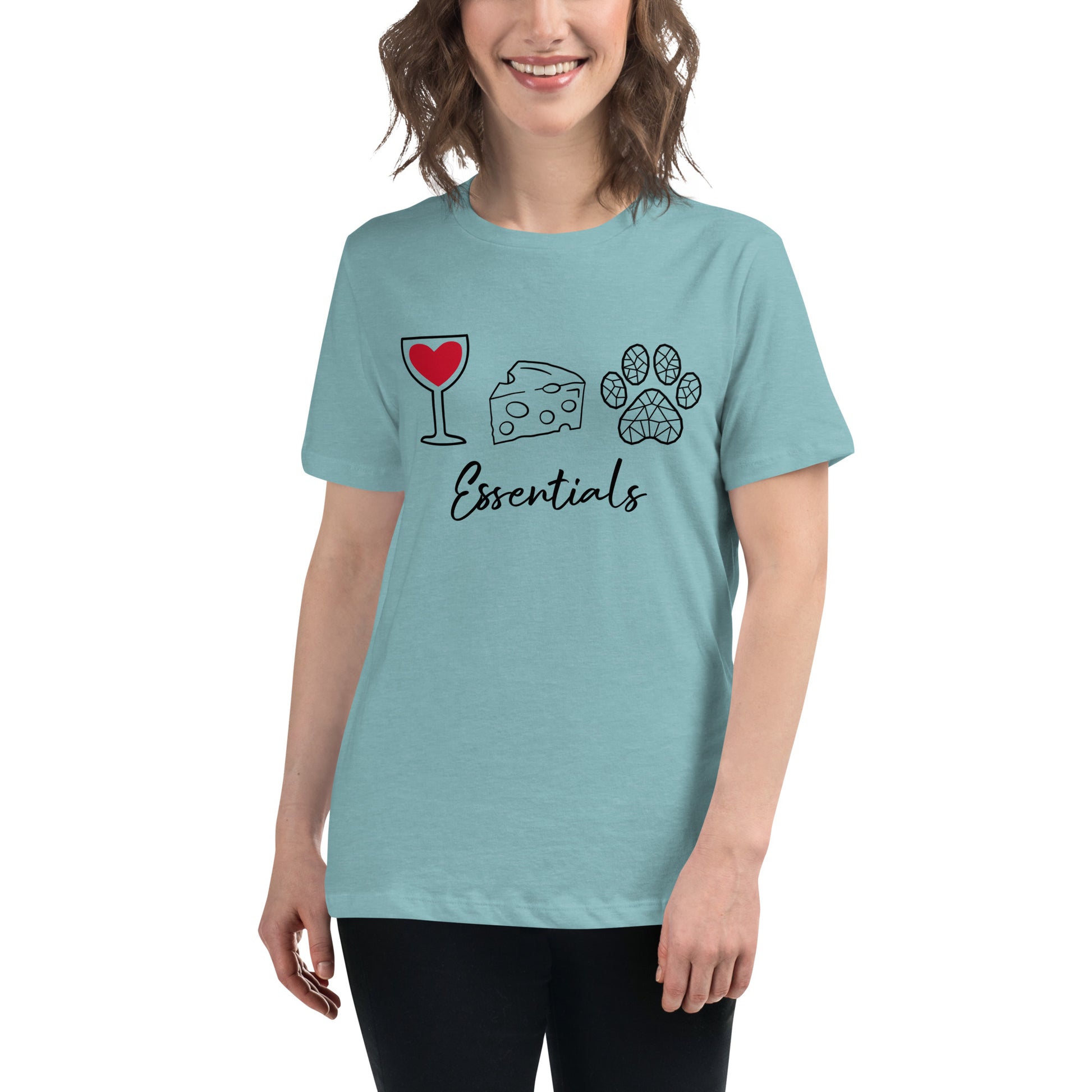 Wine Cheese Pet Essentials Women's Relaxed T-Shirt