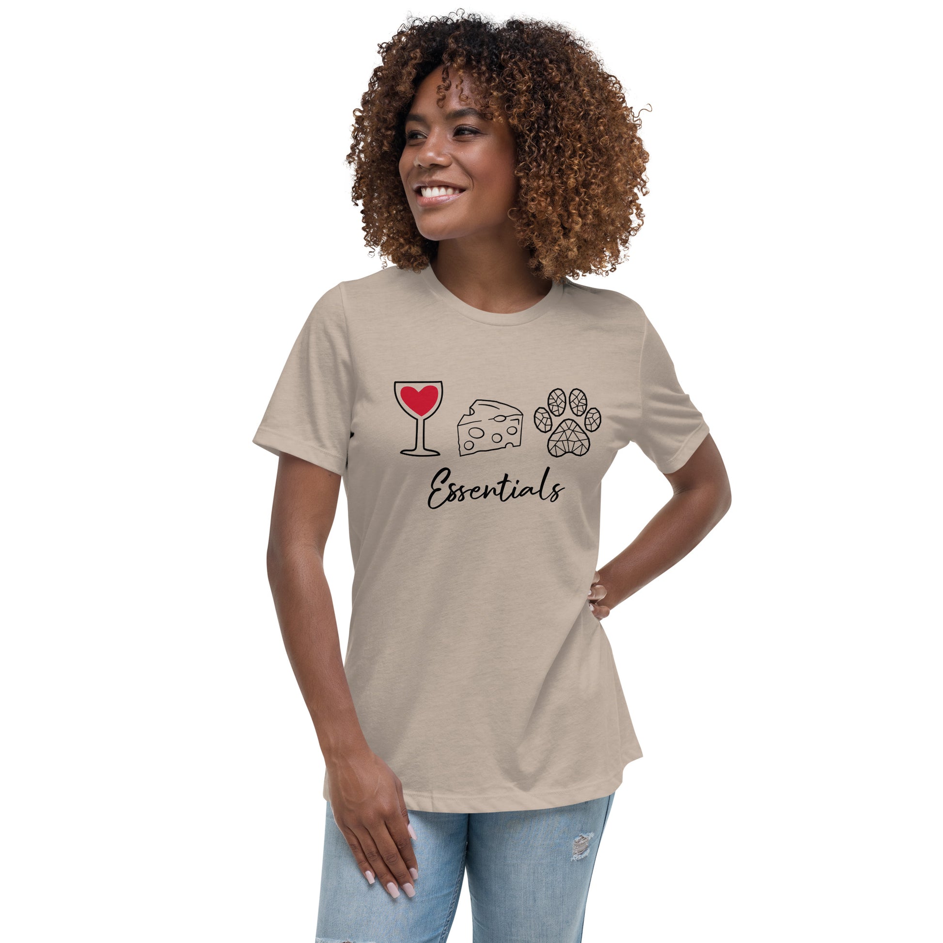 Wine Cheese Pet Essentials Women's Relaxed T-Shirt