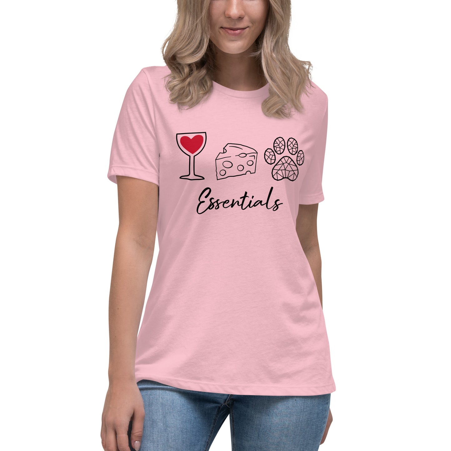 Wine Cheese Pet Essentials Women's Relaxed T-Shirt