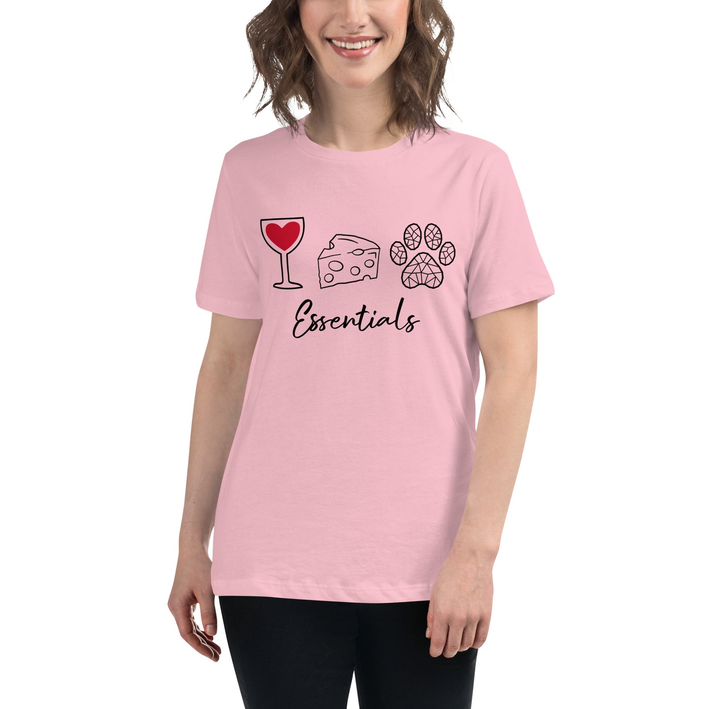 Wine Cheese Pet Essentials Women's Relaxed T-Shirt